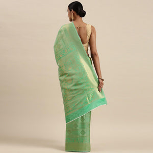 Light Green Festive Wear Woven Kanjivaram Silk Saree