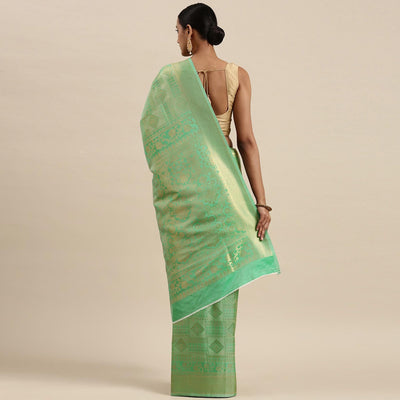 Light Green Festive Wear Woven Kanjivaram Silk Saree