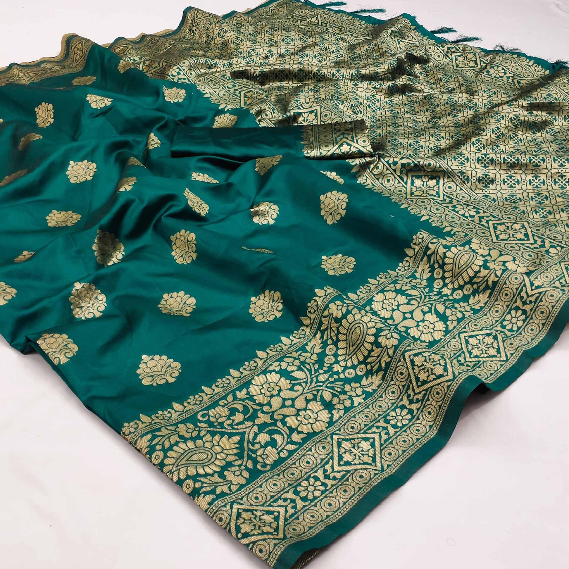 Light Green Festive Wear Woven Silk Saree
