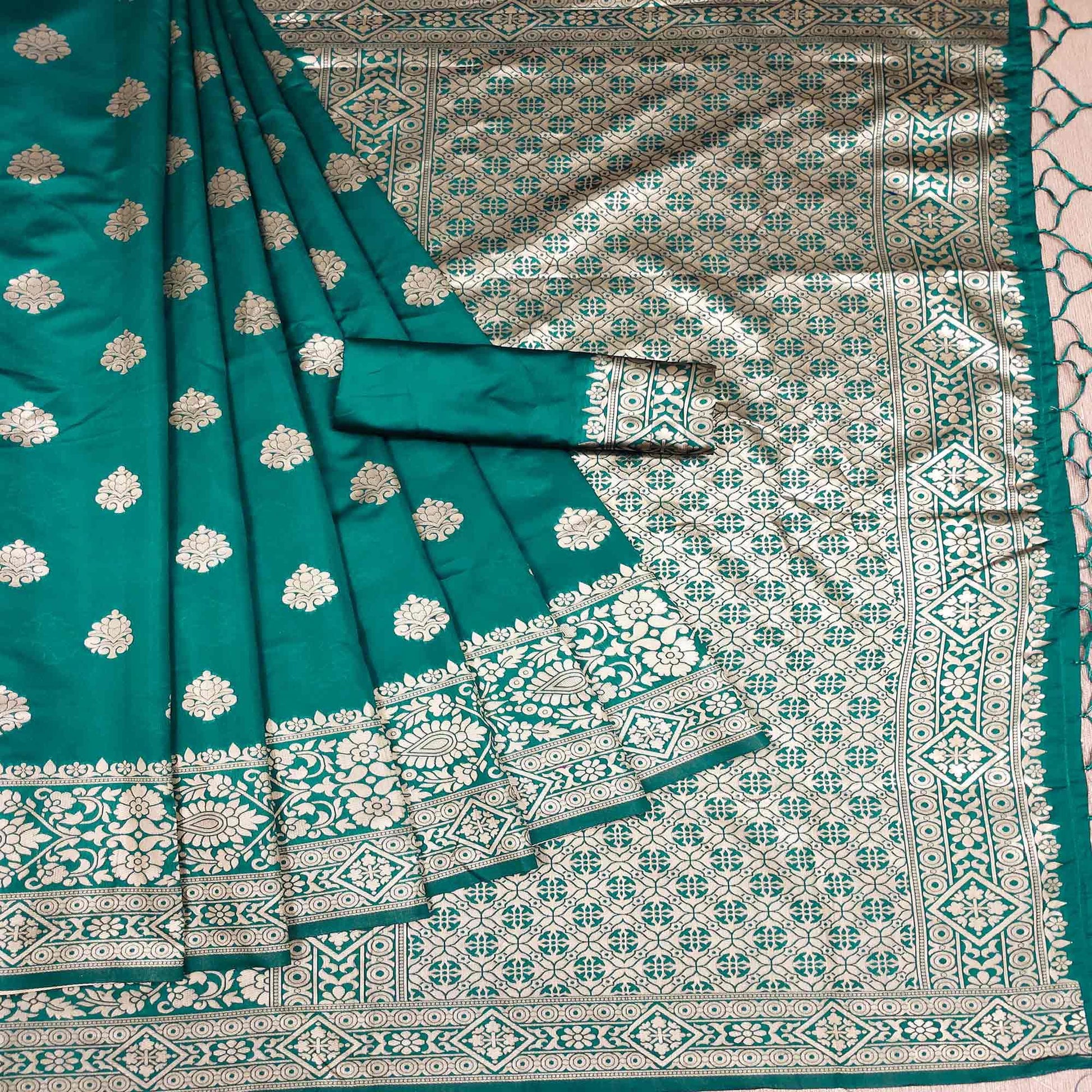 Light Green Festive Wear Woven Silk Saree