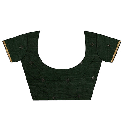 Light Green Sequins Embroidered Chanderi Saree