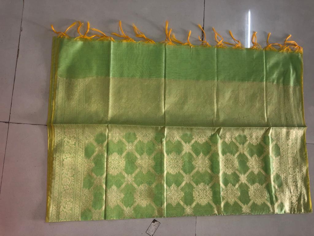 Light Green Woven Banarasi Silk Dupatta