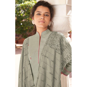 Light Grey Casual Wear Embroidered Pure Modal Viscose Palazzo Suit
