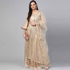 Light Grey Designer Wedding Wear Thread Zari Work Soft Net Lehenga Choli