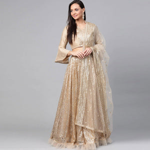 Light Grey Designer Wedding Wear Thread Zari Work Soft Net Lehenga Choli