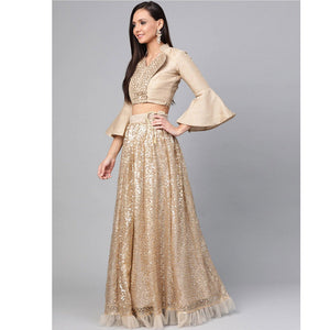 Light Grey Designer Wedding Wear Thread Zari Work Soft Net Lehenga Choli