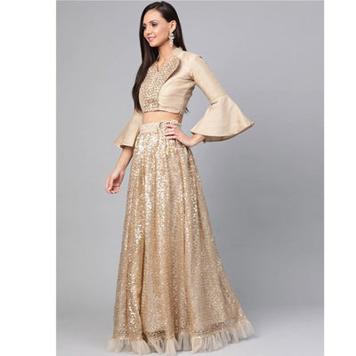 Light Grey Designer Wedding Wear Thread Zari Work Soft Net Lehenga Choli