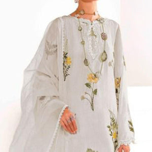 Light Grey Floral Embroidered Georgette Pakistani Suit
