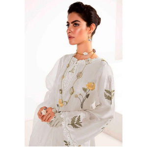 Light Grey Floral Embroidered Georgette Pakistani Suit