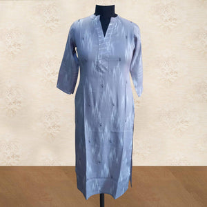 Light Grey Wear Printed Pure Cotton Kurti Palazzo Set