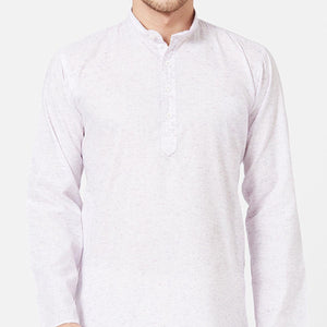 Light Lavender Colored Festive Wear Cotton Kurta