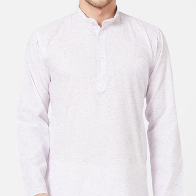 Light Lavender Colored Festive Wear Cotton Kurta