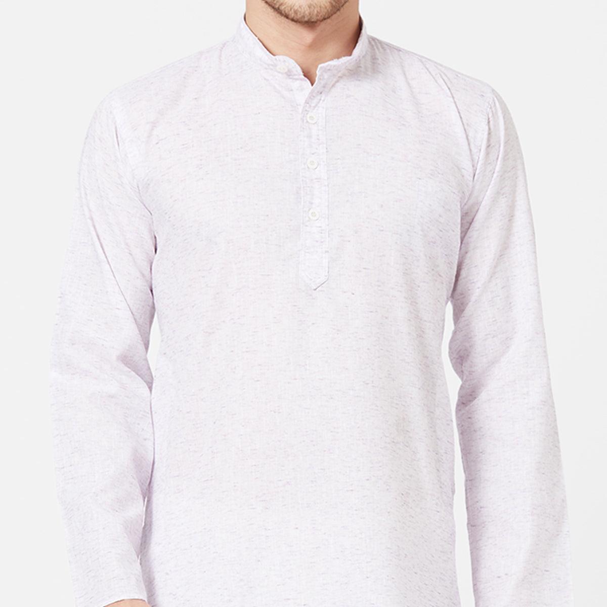 Light Lavender Colored Festive Wear Cotton Kurta