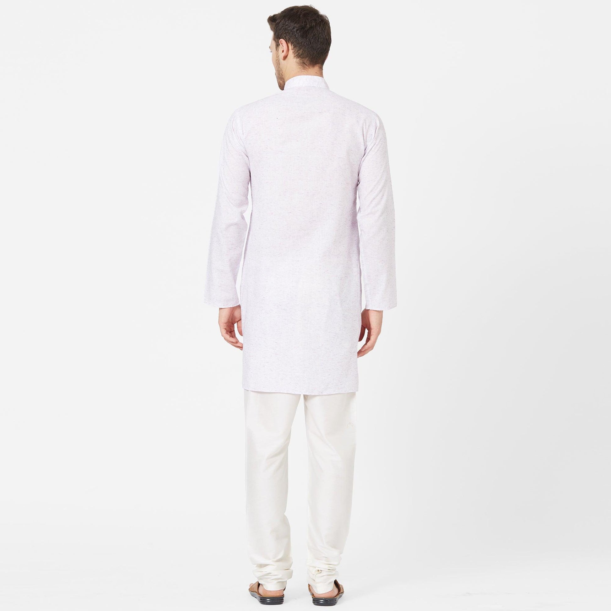 Light Lavender Colored Festive Wear Cotton Kurta