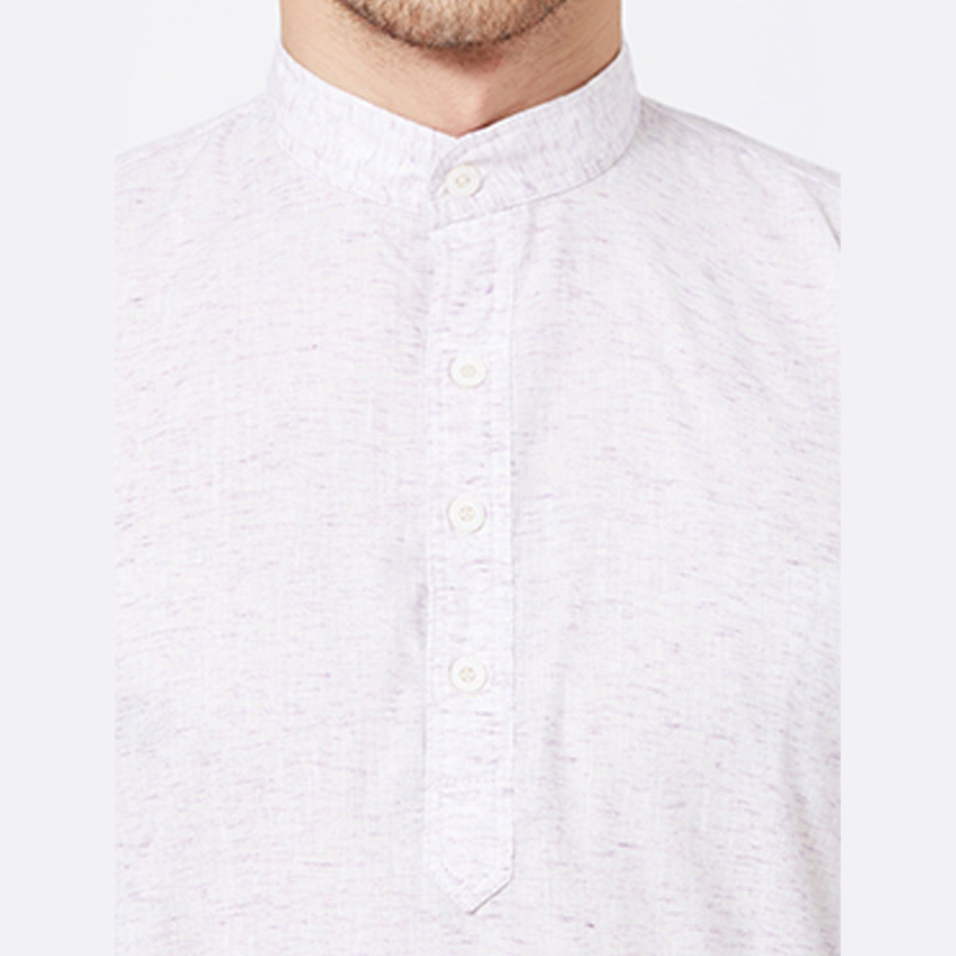 Light Lavender Colored Festive Wear Cotton Kurta