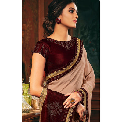 Light Mauve Festive Wear Woven Silk Saree