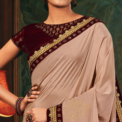 Light Mauve Festive Wear Woven Silk Saree
