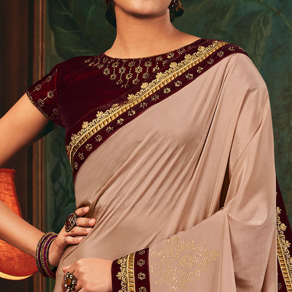 Light Mauve Festive Wear Woven Silk Saree