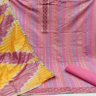 Light Pink Casual Wear Embroidery With Hand Work Premium Pure Cotton  Dress Material