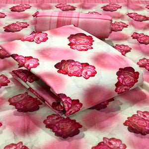 Light Pink Casual Wear Floral Printed Pashmina Dress Material