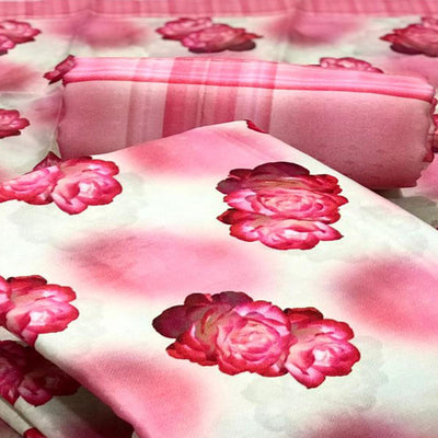 Light Pink Casual Wear Floral Printed Pashmina Dress Material