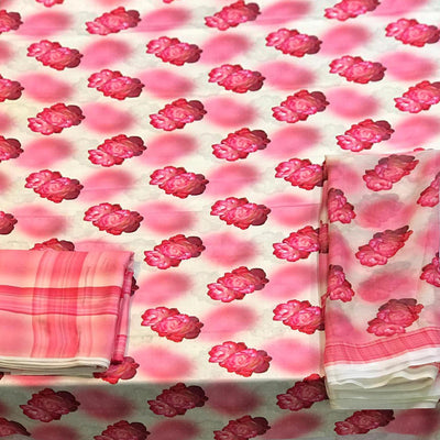 Light Pink Casual Wear Floral Printed Pashmina Dress Material