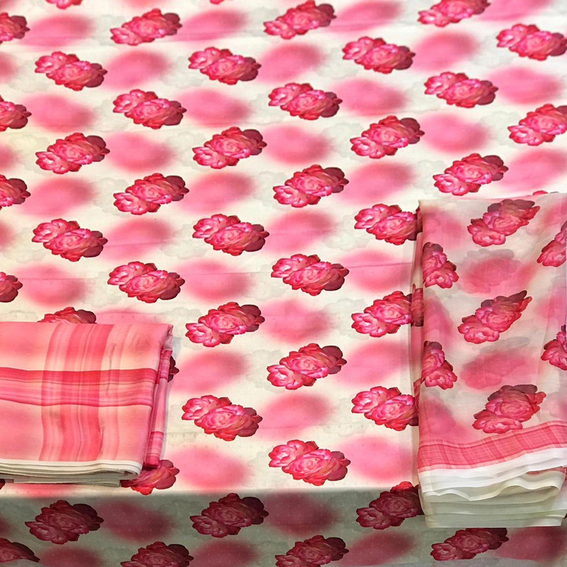 Light Pink Casual Wear Floral Printed Pashmina Dress Material