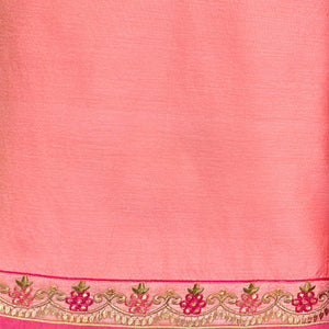 Light Pink Embellished With Embroidered Chanderi Dress Material