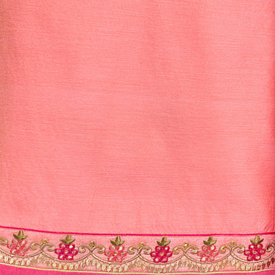 Light Pink Embellished With Embroidered Chanderi Dress Material