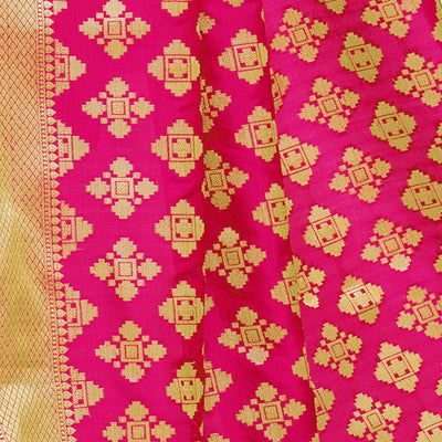 Light Pink Embellished With Embroidered Chanderi Dress Material