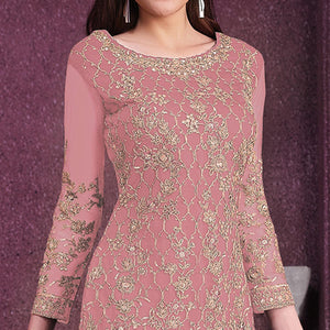 Light Pink Embroidered Netted Suit