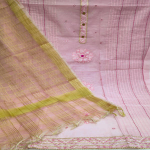 Light Pink Festive Wear Gotta Handwork Chanderi Dress Material