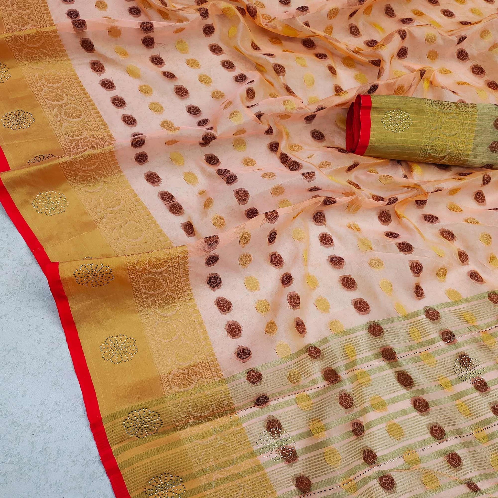 Light Pink Festive Wear Woven Cotton Silk Saree