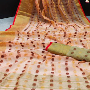 Light Pink Festive Wear Woven Cotton Silk Saree