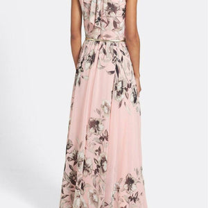 Light Pink Floral Printed Gown