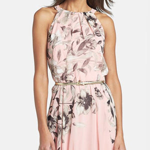 Light Pink Floral Printed Gown