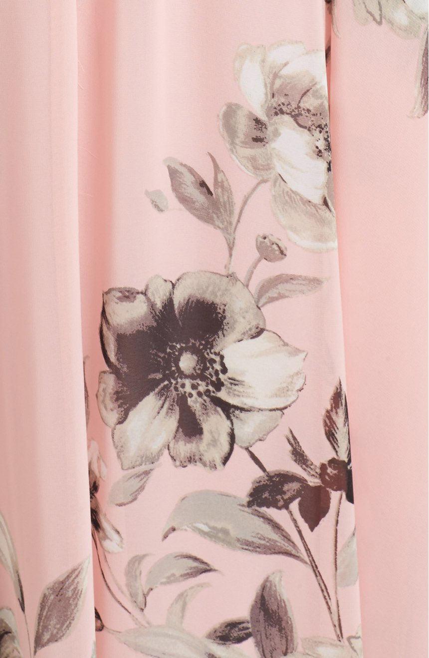 Light Pink Floral Printed Gown