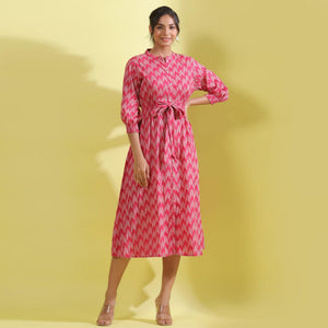 Light Pink Printed Pure Cotton Dress