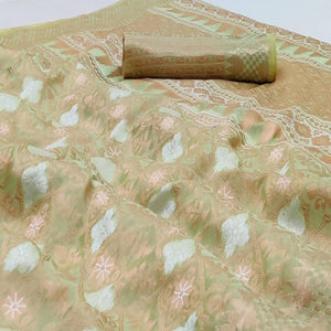 Light Pista Green Festive Wear Woven Art Silk Saree