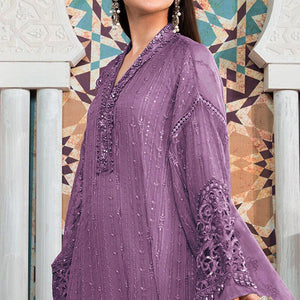 Light Purple Embellished With Embroidered Georgette Pakistani Suit