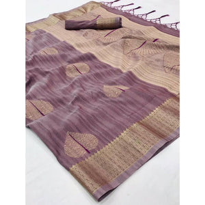 Light Purple Festive Wear Handloom Sequins Silk Saree