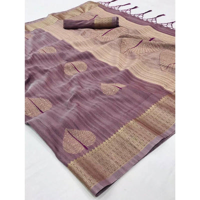 Light Purple Festive Wear Handloom Sequins Silk Saree