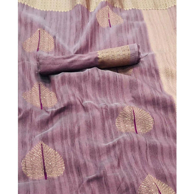 Light Purple Festive Wear Handloom Sequins Silk Saree