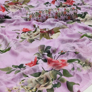 Light Purple Printed Georgette Saree