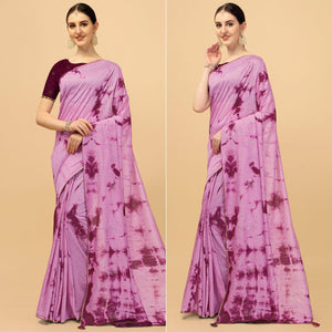 Light Purple Sequins Embroidered Chanderi Saree