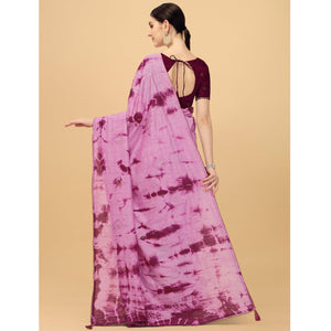 Light Purple Sequins Embroidered Chanderi Saree