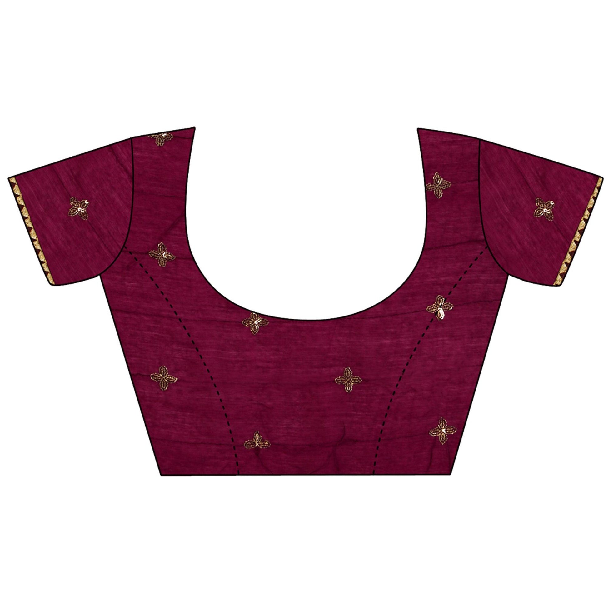 Light Purple Sequins Embroidered Chanderi Saree