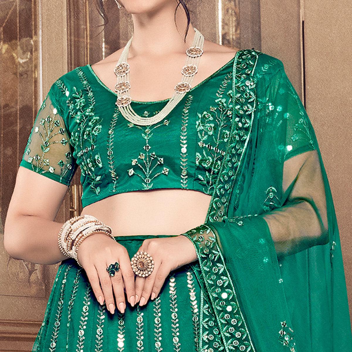 Light Rama Partywear Thread Sequins Soft Net Lehenga Choli