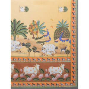 Light Yellow Casual Wear Floral Printed Cotton Saree