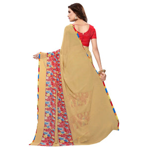 Light Yellow Casual Wear Georgette Saree